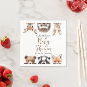 Modern Waterverf Woodland Animals Baby shower Servet (Insitu)