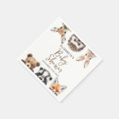 Modern Waterverf Woodland Animals Baby shower Servet (Hoek)