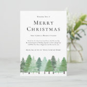 Modern Waterverf Woodland Business Christmas Feestdagenkaart (Staand voorkant)