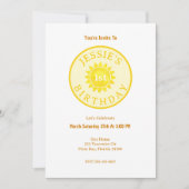 Modern Waterverf Zonneschijn 1e Verjaardagsuitnodi Kaart (Voorkant)