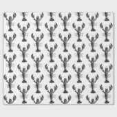 Modern Waterverf zwart wit kreeftenpatroon Cadeaupapier (Vlak)