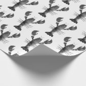 Modern Waterverf zwart wit kreeftenpatroon Cadeaupapier (Hoek)