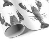 Modern Waterverf zwart wit kreeftenpatroon Cadeaupapier (Rol Hoek)