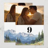 Modern Watervlak Berg Foto Tafelnummer (Voorkant / Achterkant)