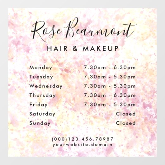 Modern Watervlek - Uurregeling Ramensticker  Raamsticker (Vel)