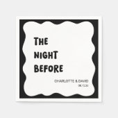 Modern Wave Border zwart-wit repetitie diner Servet (Voorkant)