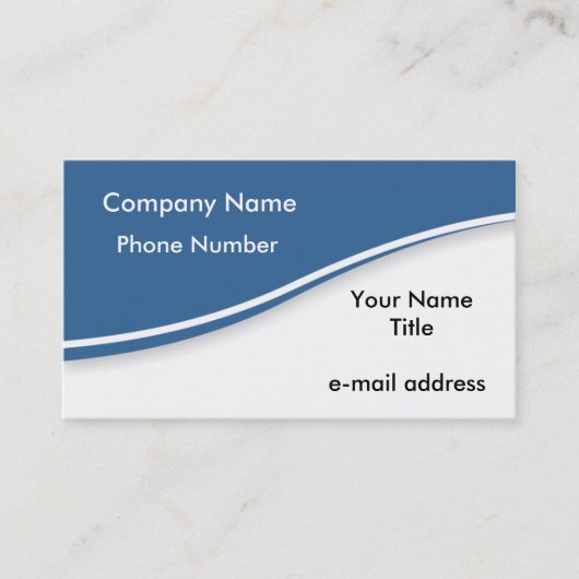 Modern Wave Cutout Navy Blue White Visitekaartje (Voorkant)