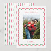 Modern wave Flat Holiday Card Feestdagenkaart (Voorkant / Achterkant)