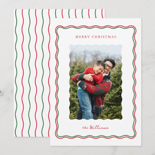 Modern wave Flat Holiday Card Feestdagenkaart (Voorkant / Achterkant)