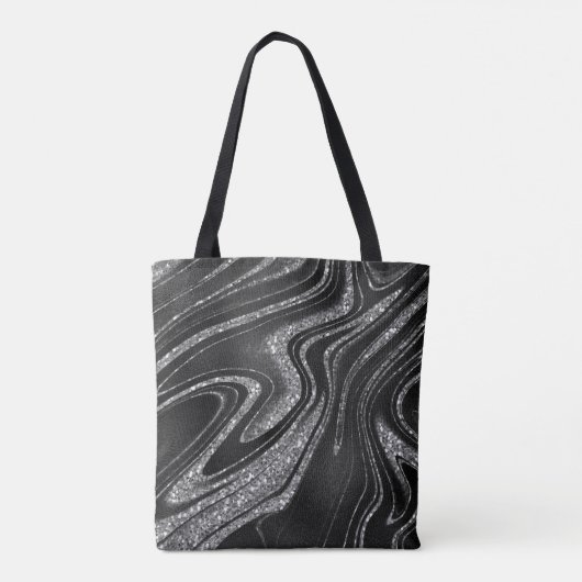 Modern Wave Glitter Tote Bag (Achterkant)