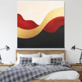 Modern Wave Gold Red Black  Canvas Afdruk (Insitu (Slaapkamer))