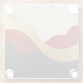 Modern Wave Gold Red Black  Glazen Onderzetter (Achterkant)