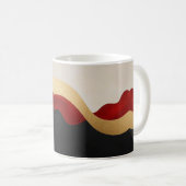 Modern Wave Gold Red Black  Koffiemok (Voorkant rechts)