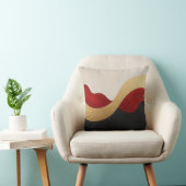Modern Wave Gold Red Black  Kussen (Stoel)