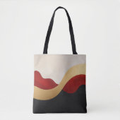 Modern Wave Gold Red Black  Tote Bag (Voorkant)