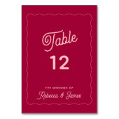 Modern Wave Lijst Bold Roze Bruiloft Kaart (Achterkant)