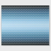 Modern Wave Pattern Blue Gradient Cadeaupapier (Vlak)