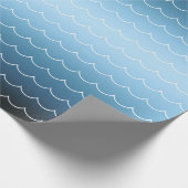 Modern Wave Pattern Blue Gradient Cadeaupapier (Hoek)
