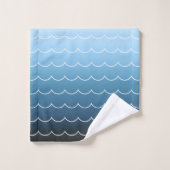 Modern Wave Pattern Calm Blue Gradient Bad Handdoek (Wasdoekje)