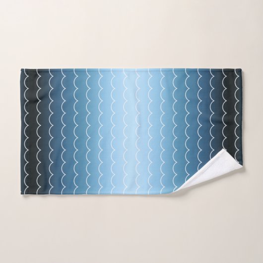 Modern Wave Pattern Calm Blue Gradient Bad Handdoek (Handdoek)
