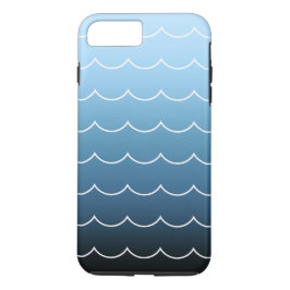 Modern Wave Pattern Calm Blue Gradient Case-Mate iPhone 14 Hoesje