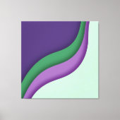Modern Wave Purple Green  Canvas Afdruk (Voorkant)