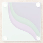Modern Wave Purple Green  Glazen Onderzetter (Achterkant)