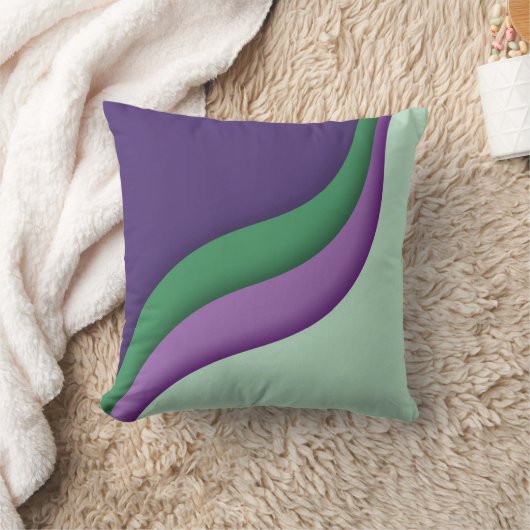 Modern Wave Purple Green  Kussen (Deken)