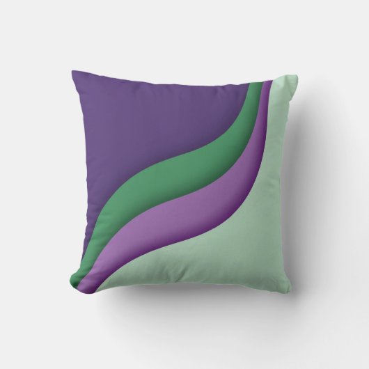 Modern Wave Purple Green  Kussen (Voorkant)