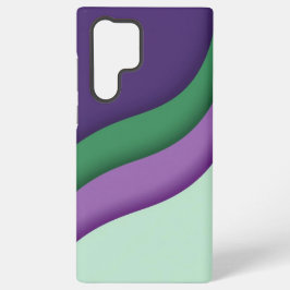 Modern Wave Purple Green  Samsung Galaxy Hoesje