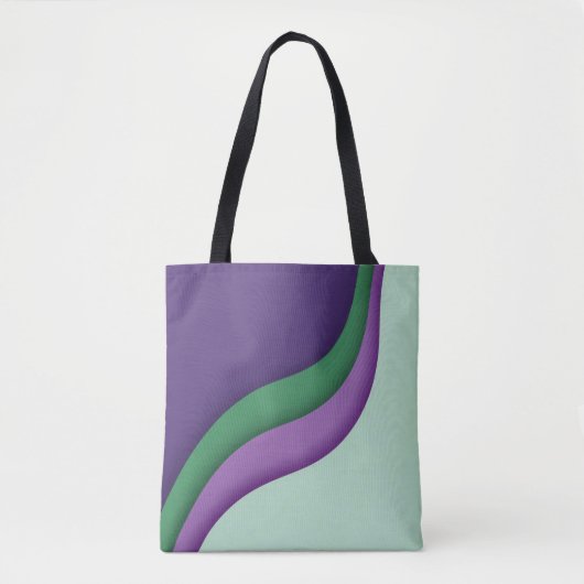 Modern Wave Purple Green  Tote Bag (Voorkant)
