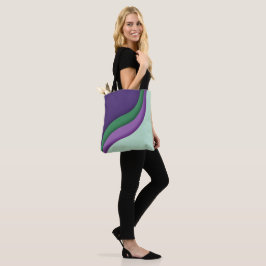 Modern Wave Purple Green  Tote Bag