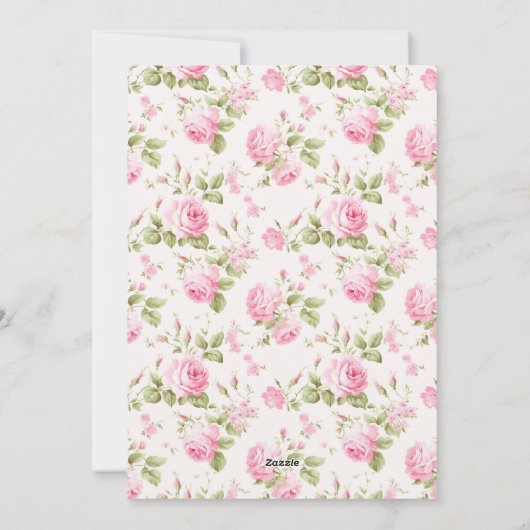 Modern Wave Sip & See Baby Girl Douche Uitnodiging (Achterkant)