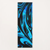 Modern Wave Swirl Aqua Black Yogamat (Voorkant)
