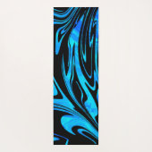 Modern Wave Swirl Aqua Black Yogamat (Achterkant)