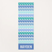 Modern Waves Pattern in Blues Gepersonaliseerd Yogamat (Voorkant)