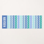 Modern Waves Pattern in Blues Gepersonaliseerd Yogamat (Voorkant (horizontaal))