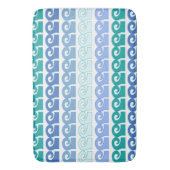 Modern Waves Pattern in Shades of Blue Badmat (Voorkant Verticaal)