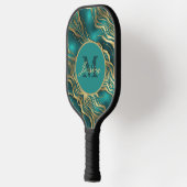 Modern Waves Turquoise Blauwgroen Blauw Gepersonal Pickleball Paddle (Links)