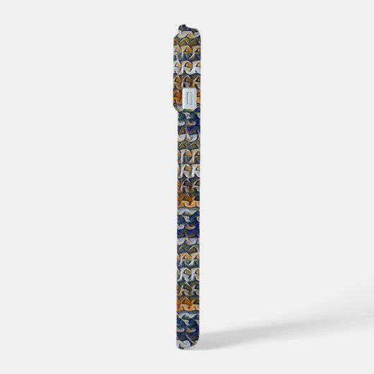 Modern wavy abstract geometric pattern 1288 iPhone 15 case (Linkerkant)