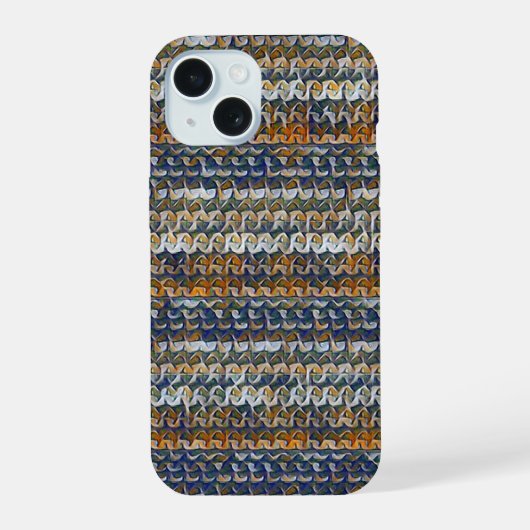 Modern wavy abstract geometric pattern 1288 iPhone 15 case (Achterkant)