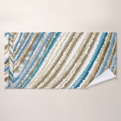 Modern Wavy Beach Stripes Badhanddoek (Badhanddoek)
