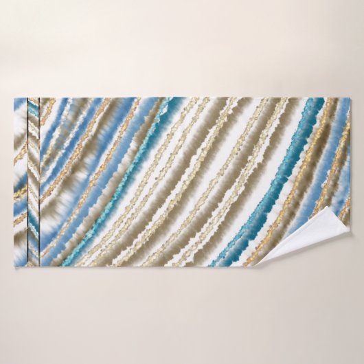 Modern Wavy Beach Stripes Badhanddoek (Badhanddoek)