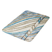 Modern Wavy Beach Stripes Badmat (Gekanteld)