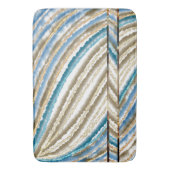 Modern Wavy Beach Stripes Badmat (Voorkant Verticaal)