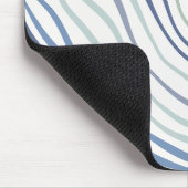 Modern Wavy Blauw & Groen Abstract Patroon Mousepa Muismat (Hoek)
