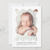 Modern Wavy Lijst 2 Foto Geboorte Aankondiging (Voorkant)