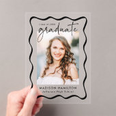 Modern Wavy Lijst Acryl Afstuderen Aankondiging (Insitu (Draagbaar))