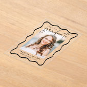 Modern Wavy Lijst Acryl Afstuderen Aankondiging (Laagn)