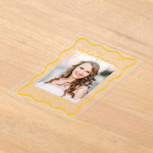 Modern Wavy Lijst Acryl Afstuderen Aankondiging (Laagn)